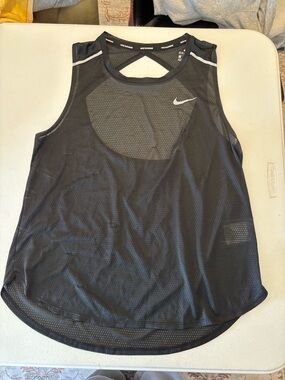Nike Black Mesh Performance Tank with Swoosh